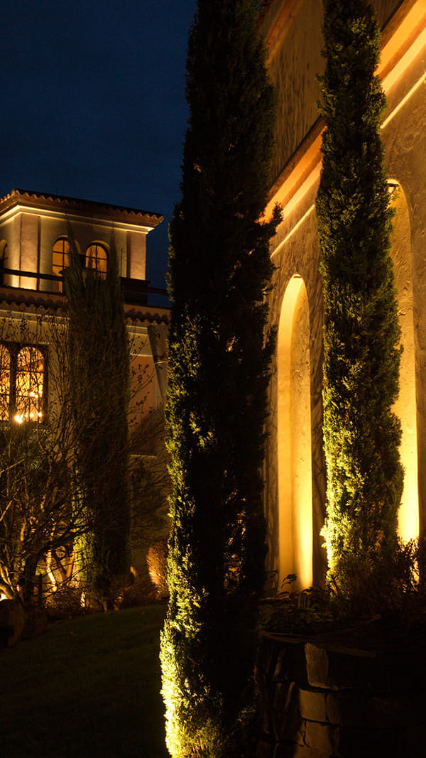 Mediterrane Gartenbeleuchtung bei Nacht – professionell inszeniert von Licht von Klein